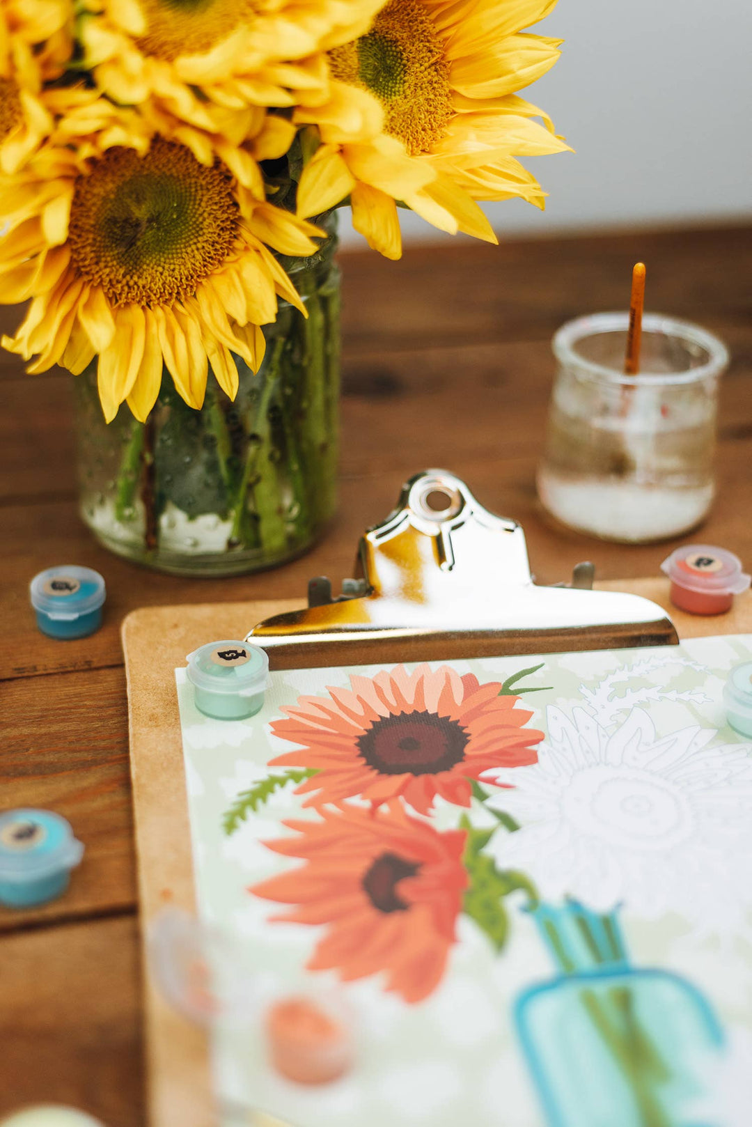 She Creates | Sunflowers in Vase (Orange) Paint-by-Number Kit