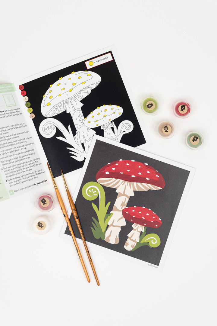 She Creates | Fly Agaric Mushrooms MINI Paint-by-Number Kit