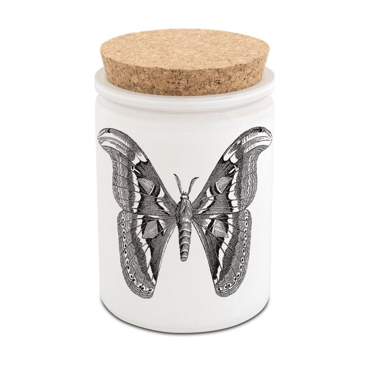 Skeem | Sea salt citronella candle, single wick with a butterfly illustration.