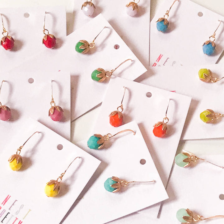 Nest Pretty Things | Small Colorful Glass Dangle Earrings