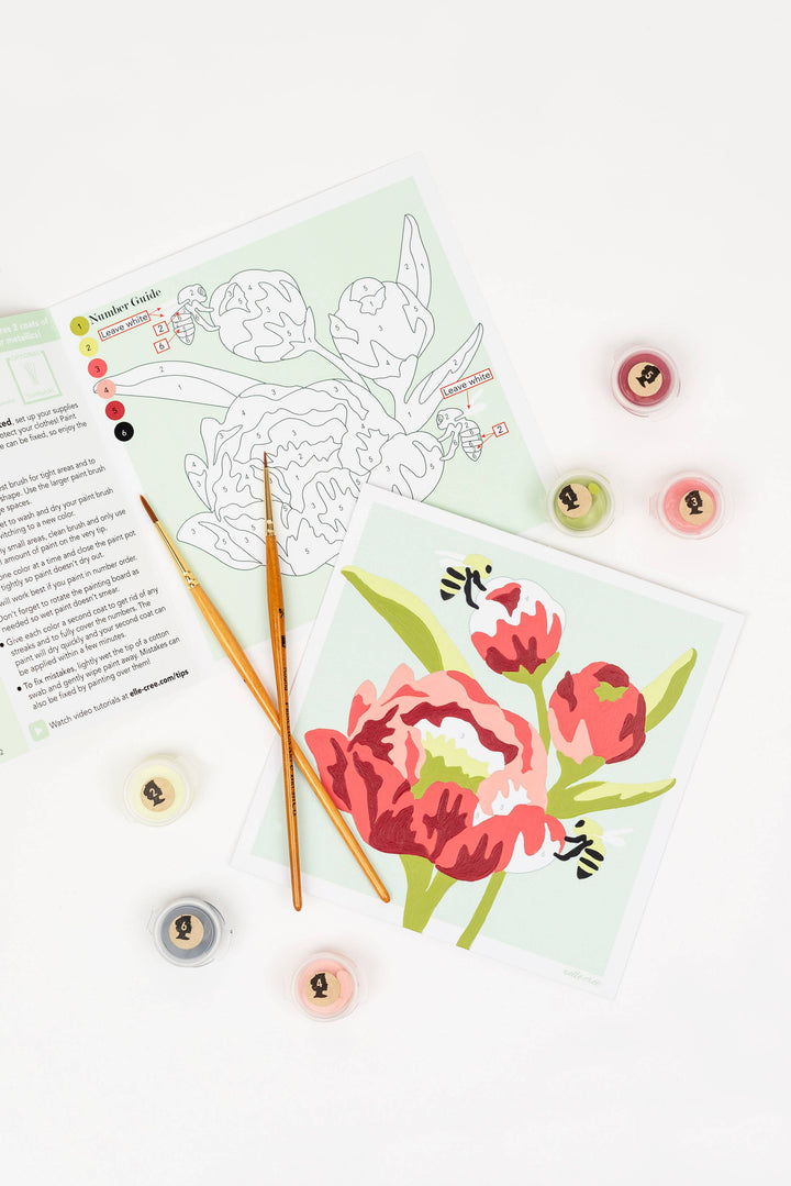 She Creates | Peonies MINI Paint-by-Number Kit