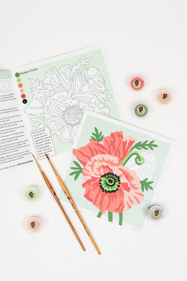 She Creates | Poppies MINI Paint-by-Number Kit