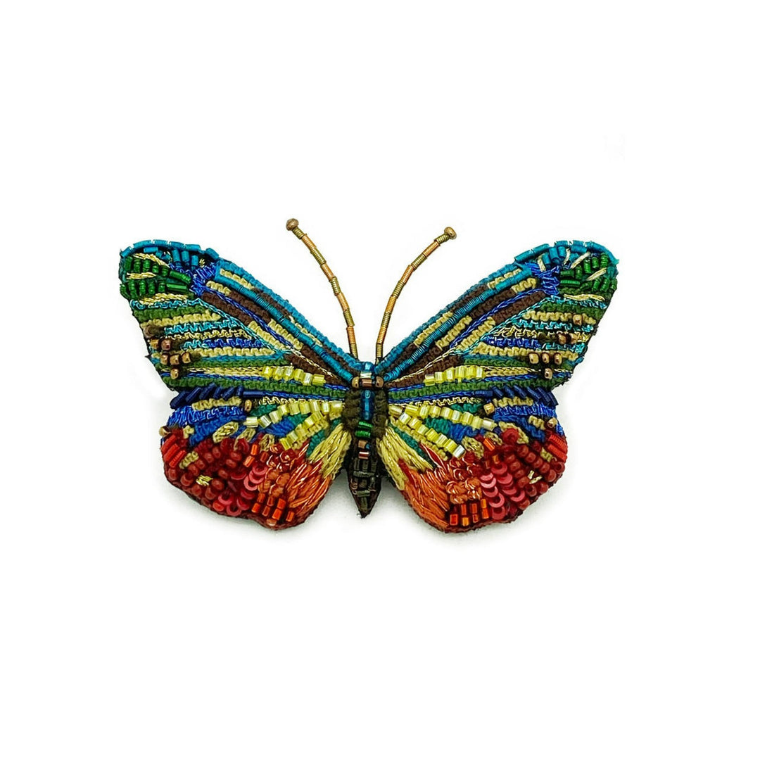 Cepora Jewel Butterfly | A colorful beaded butterfly brooch.