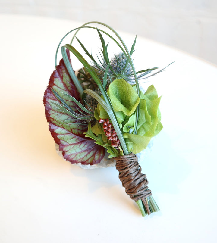 Natural boutonniere Rochester Prom and wedding flowers