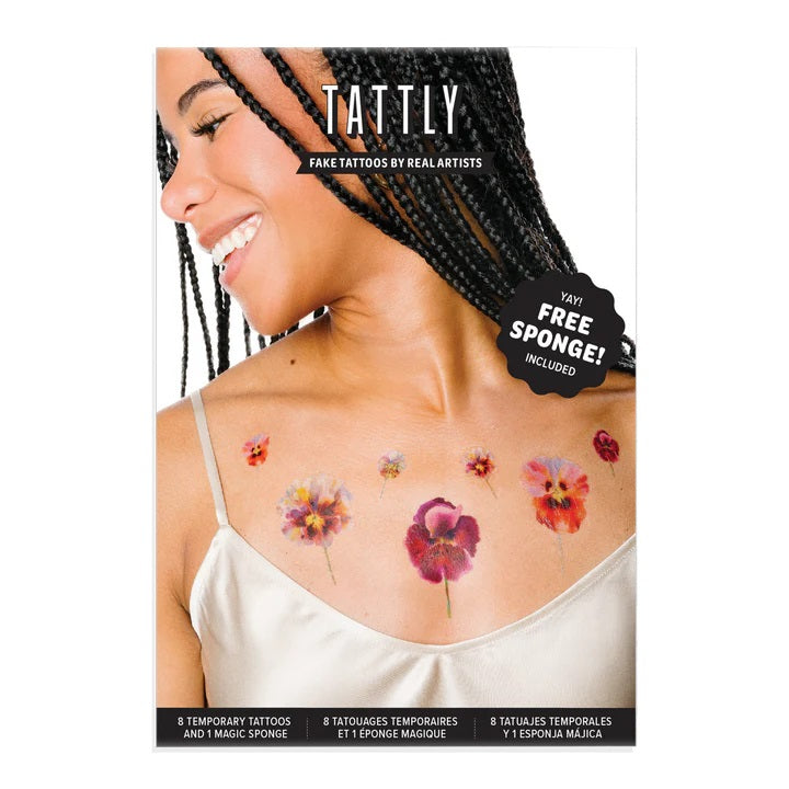 Tattly | Wild Pansy tattoo set