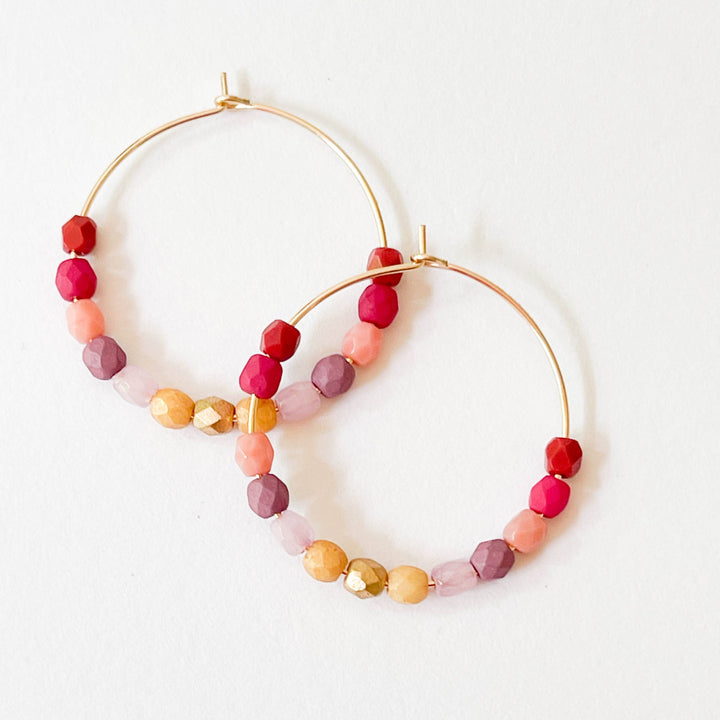 Colorful Gold Filled Ombre Hoop Earrings in Purple | Nest Pretty Things