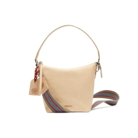 Diego Wedge | Consuela | A Diego leather handbag with a multi color crossbody bag and a leather shoulder strap.