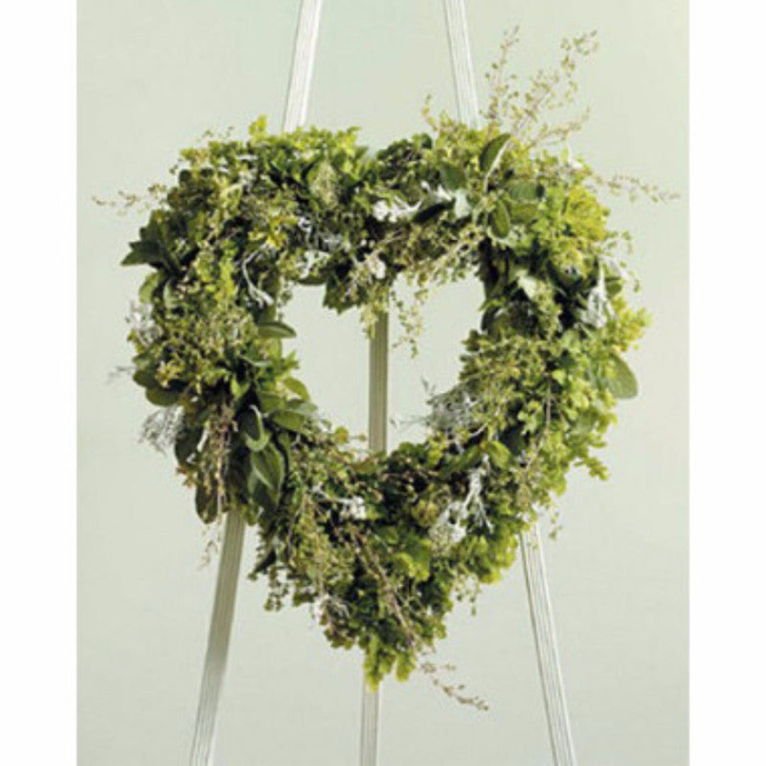 Green Heart Sympathy Wreath - STACY K FLORAL