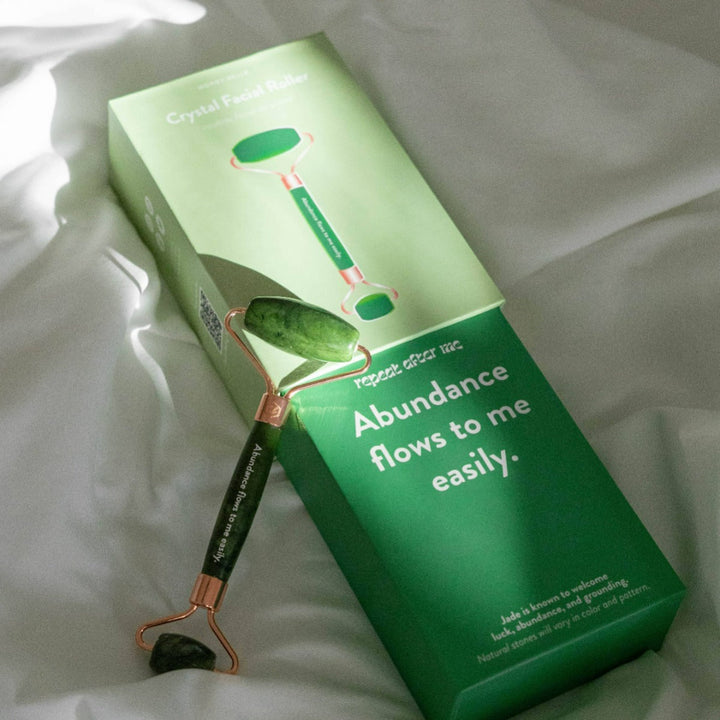 Honey Belle Jade Crystal Facial Rollers are  made of authentic crystals and gemstones, with the intention to deeply massage the skin to increase blood circulation and promote lymphatic drainage for healthier, glowing skin.