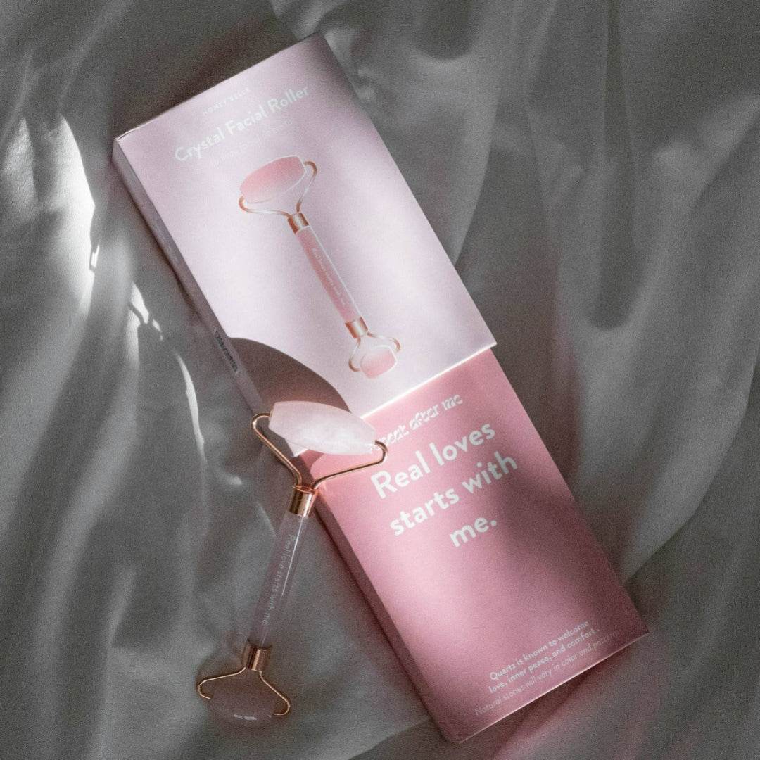 Honey Belle Crystal Facial Roller | Deeply massage the skin to increase blood circulation and promote lymphatic drainage for healthier, glowing skin. 