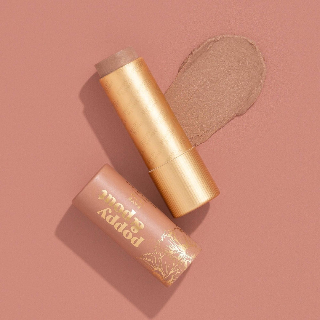 Poppy & Pout | Lip Tint, Faye | Light neutral pink colored lip tint.