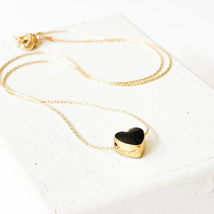 Nest Pretty Things | Tiny Black Heart Charmed Necklace