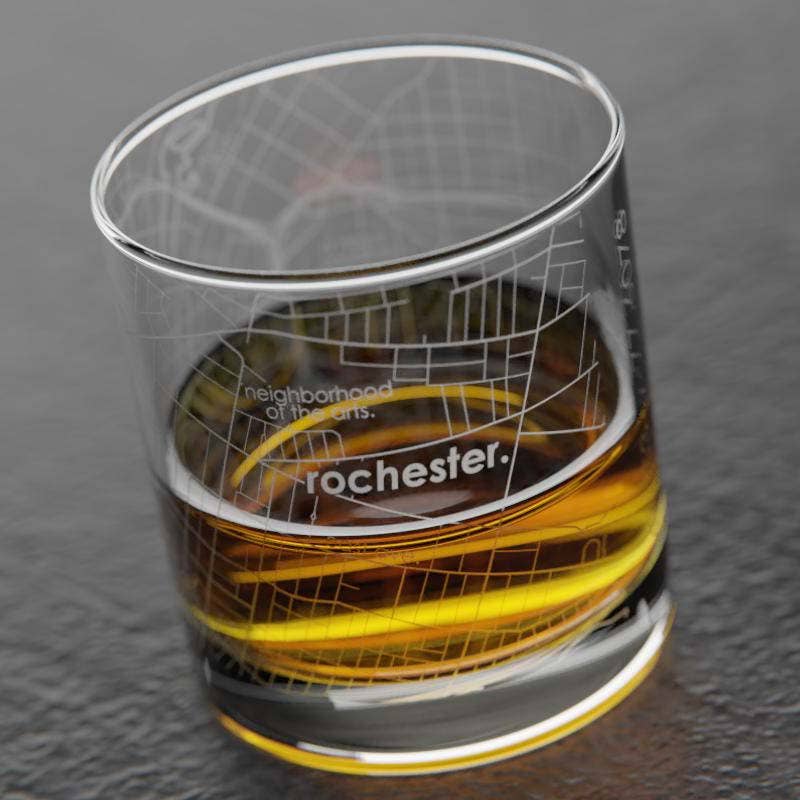 Well Told | Rochester NY Map Glass