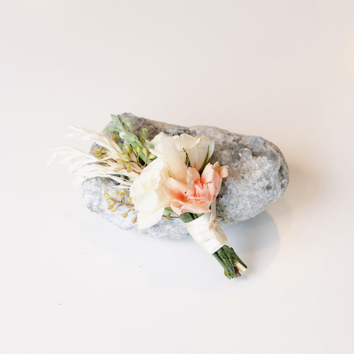 Boho Boutonniere Rochester NY wedding florist 