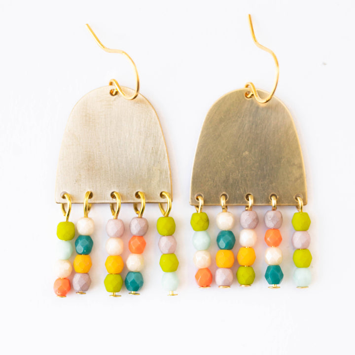 Colorful Fringe Earrings, Brass Earrings with Fringe Beads | Nest Pretty Things