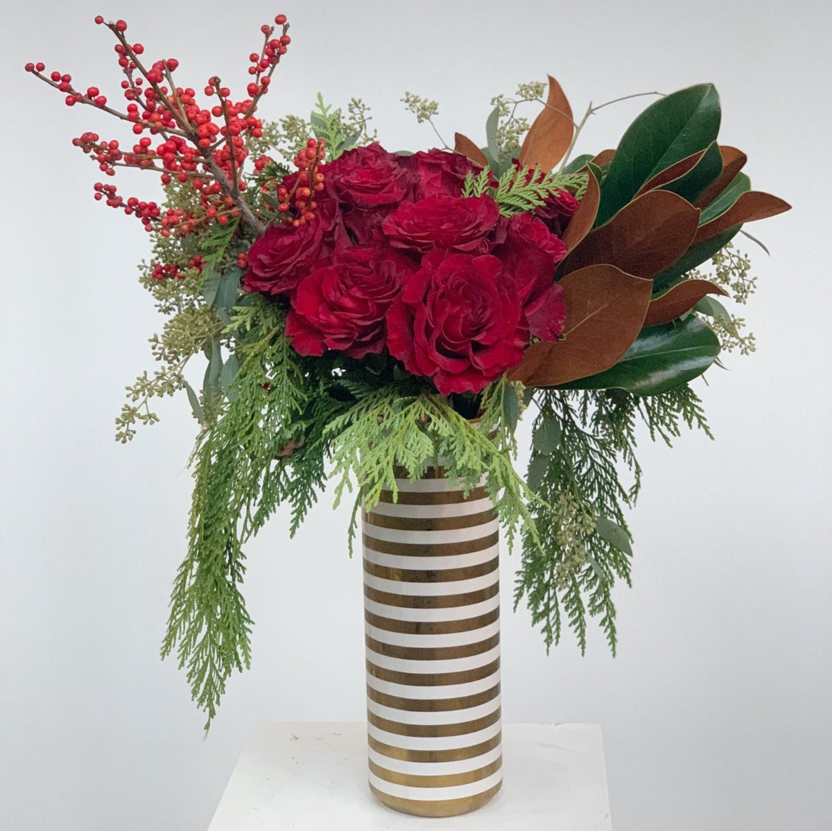 Winter Deluxe Half Dozen Roses Delivery Rochester NY | Stacy K Floral ...
