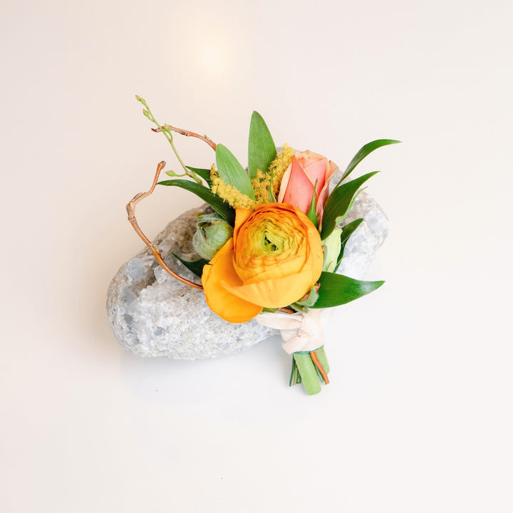 Sunshine tone boutonniere Rochester NY Florist 